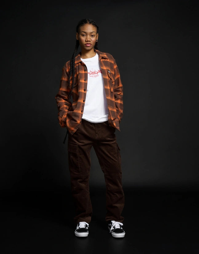 Pantalon Loose Rider District Courdoy Cargo Brown