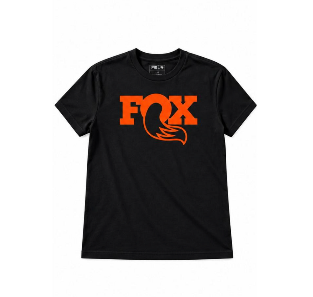 Polera Fox Logo Negro/Naranja