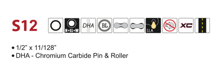 CADENA YBN 12V  S12-S2 SILVER 126L