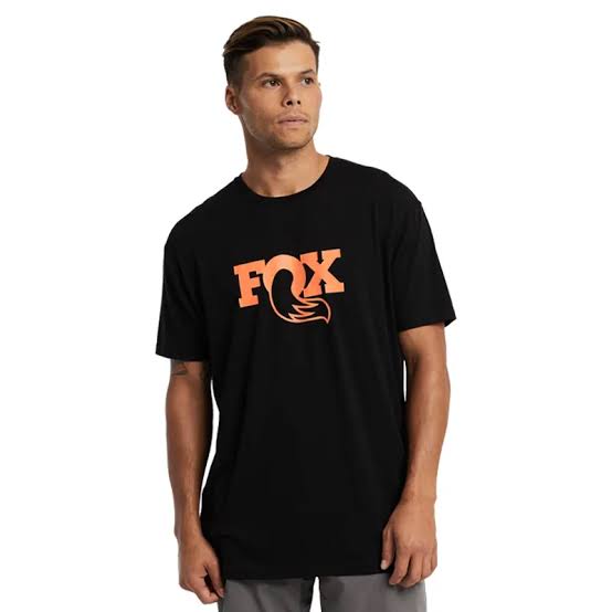 Polera Fox Logo Negro/Naranja